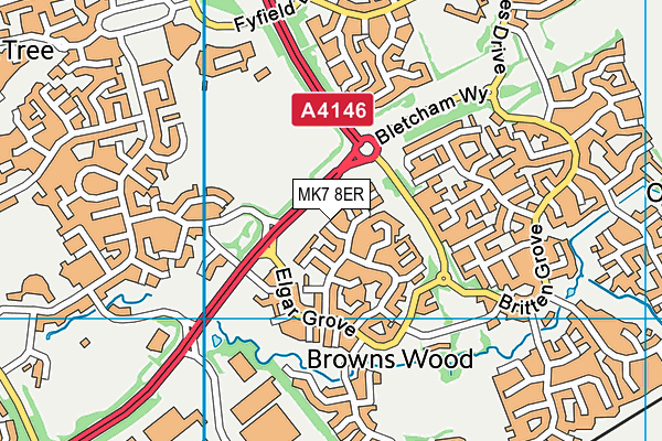 MK7 8ER map - OS VectorMap District (Ordnance Survey)