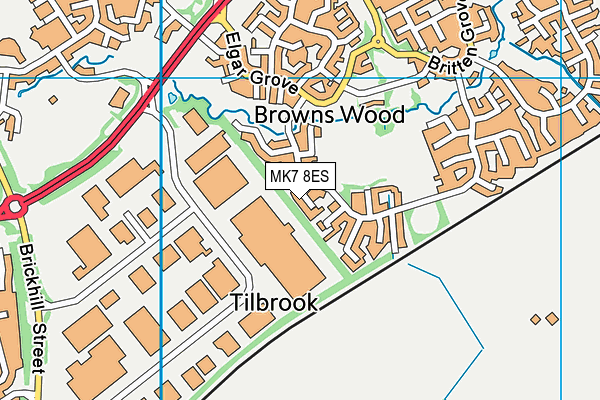 MK7 8ES map - OS VectorMap District (Ordnance Survey)