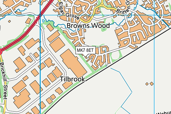 MK7 8ET map - OS VectorMap District (Ordnance Survey)