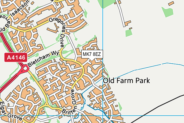 MK7 8EZ map - OS VectorMap District (Ordnance Survey)