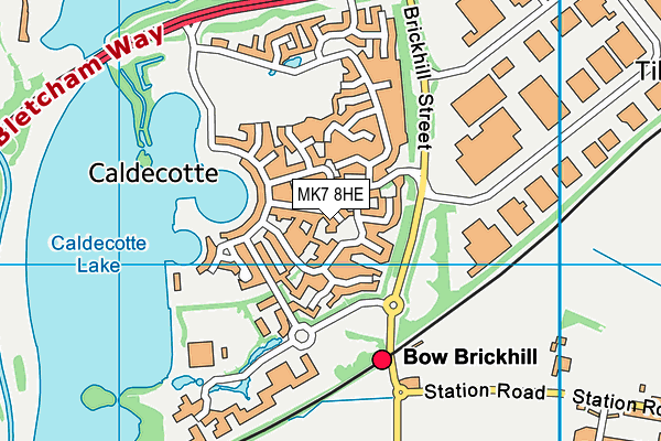 MK7 8HE map - OS VectorMap District (Ordnance Survey)