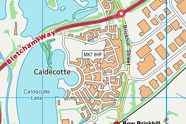 MK7 8HF map - OS VectorMap District (Ordnance Survey)