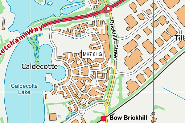 MK7 8HG map - OS VectorMap District (Ordnance Survey)