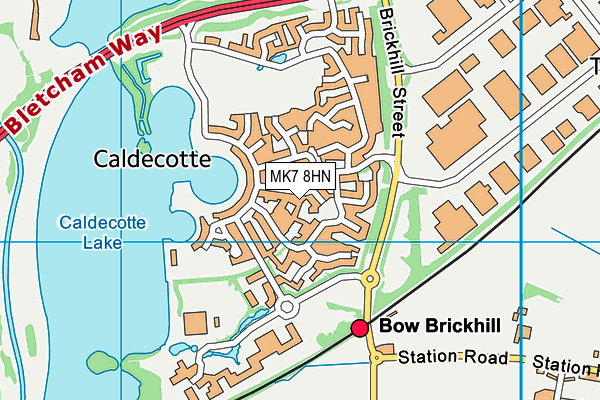 MK7 8HN map - OS VectorMap District (Ordnance Survey)