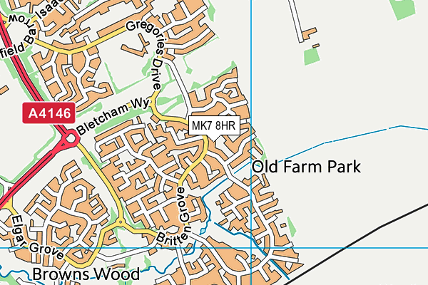 MK7 8HR map - OS VectorMap District (Ordnance Survey)