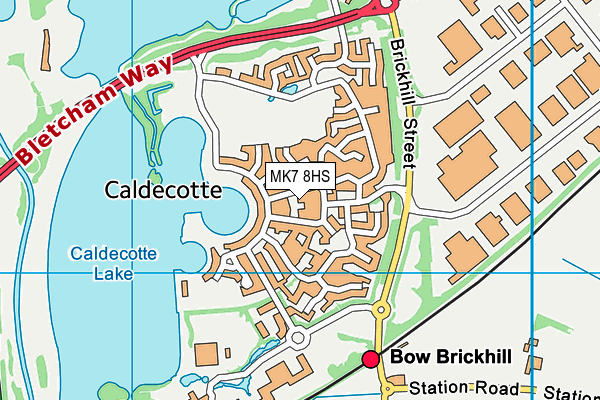 MK7 8HS map - OS VectorMap District (Ordnance Survey)