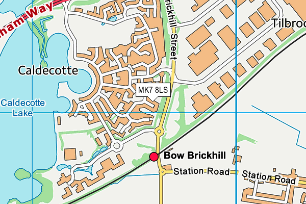 MK7 8LS map - OS VectorMap District (Ordnance Survey)