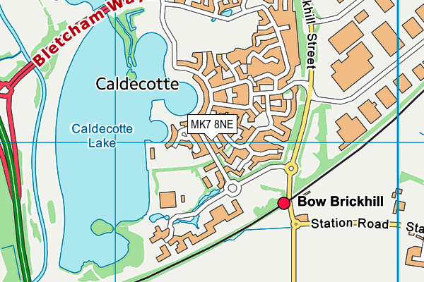 MK7 8NE map - OS VectorMap District (Ordnance Survey)