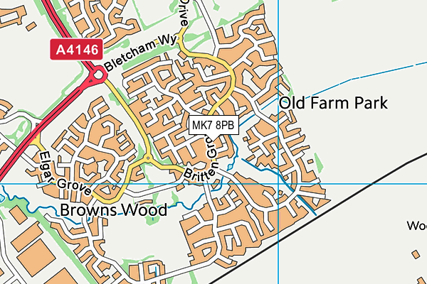 MK7 8PB map - OS VectorMap District (Ordnance Survey)