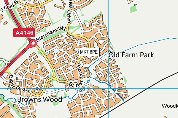 MK7 8PE map - OS VectorMap District (Ordnance Survey)