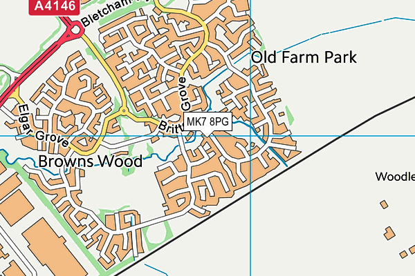 MK7 8PG map - OS VectorMap District (Ordnance Survey)