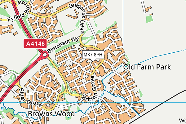 MK7 8PH map - OS VectorMap District (Ordnance Survey)