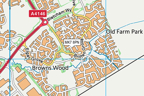 MK7 8PN map - OS VectorMap District (Ordnance Survey)