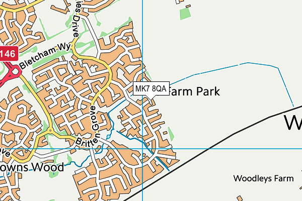 MK7 8QA map - OS VectorMap District (Ordnance Survey)