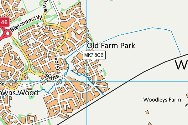 MK7 8QB map - OS VectorMap District (Ordnance Survey)