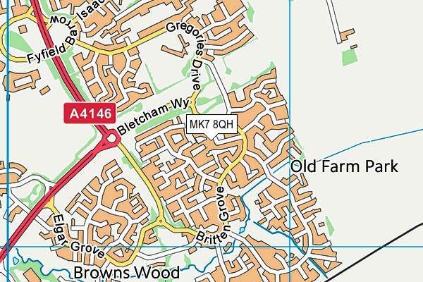 MK7 8QH map - OS VectorMap District (Ordnance Survey)