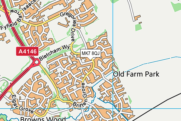 MK7 8QJ map - OS VectorMap District (Ordnance Survey)