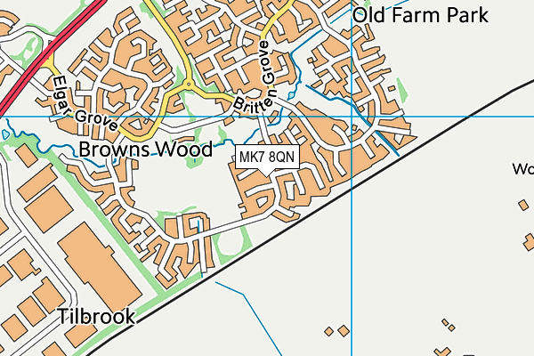 MK7 8QN map - OS VectorMap District (Ordnance Survey)