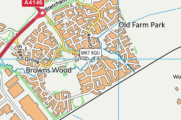 MK7 8QU map - OS VectorMap District (Ordnance Survey)