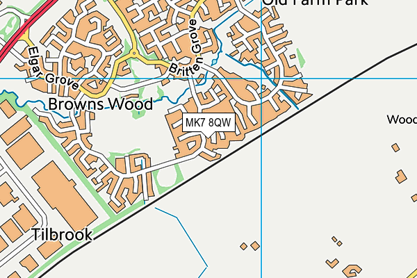 MK7 8QW map - OS VectorMap District (Ordnance Survey)