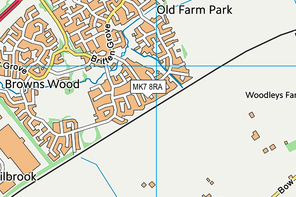 MK7 8RA map - OS VectorMap District (Ordnance Survey)