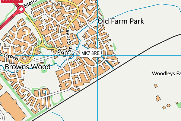 MK7 8RE map - OS VectorMap District (Ordnance Survey)