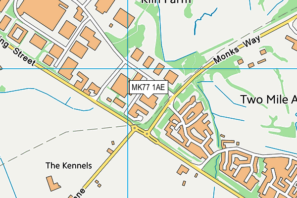 MK77 1AE map - OS VectorMap District (Ordnance Survey)