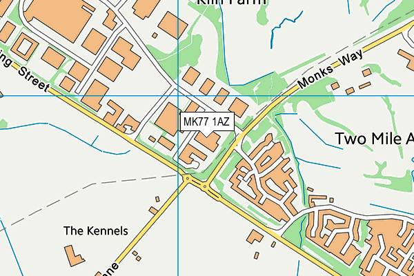 MK77 1AZ map - OS VectorMap District (Ordnance Survey)