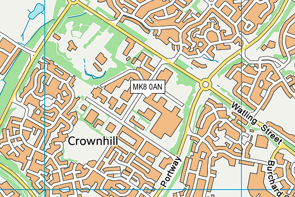 MK8 0AN map - OS VectorMap District (Ordnance Survey)