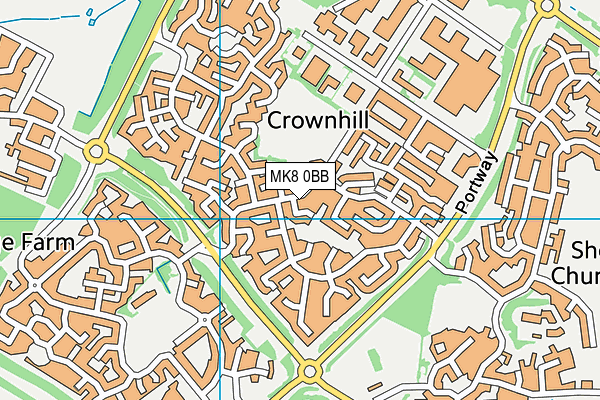 MK8 0BB map - OS VectorMap District (Ordnance Survey)