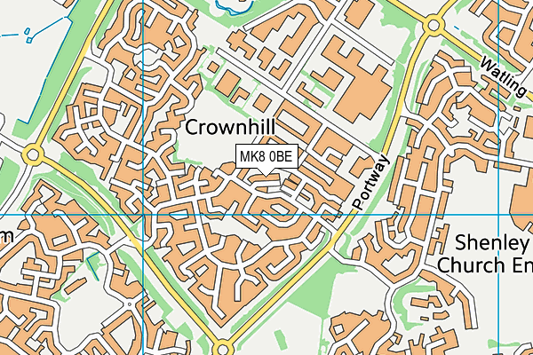 MK8 0BE map - OS VectorMap District (Ordnance Survey)