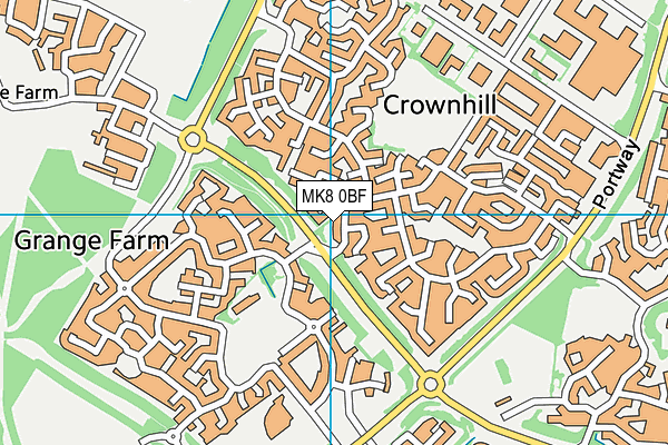 MK8 0BF map - OS VectorMap District (Ordnance Survey)