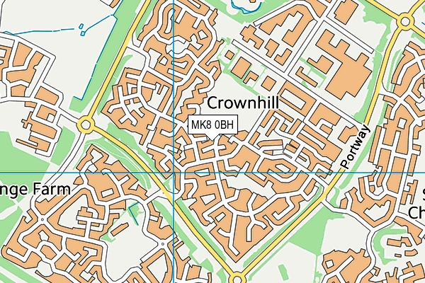 MK8 0BH map - OS VectorMap District (Ordnance Survey)