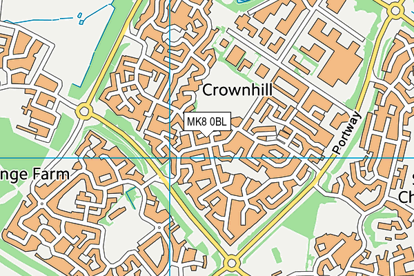 MK8 0BL map - OS VectorMap District (Ordnance Survey)