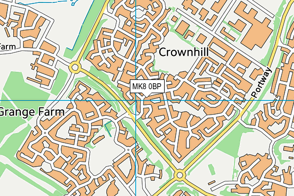 MK8 0BP map - OS VectorMap District (Ordnance Survey)