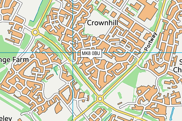 MK8 0BU map - OS VectorMap District (Ordnance Survey)