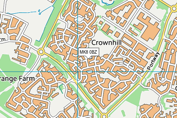 MK8 0BZ map - OS VectorMap District (Ordnance Survey)