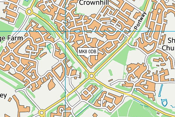 MK8 0DB map - OS VectorMap District (Ordnance Survey)