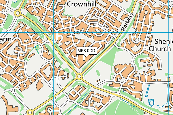 MK8 0DD map - OS VectorMap District (Ordnance Survey)