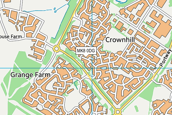 MK8 0DG map - OS VectorMap District (Ordnance Survey)