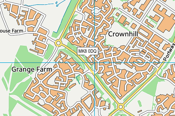 MK8 0DQ map - OS VectorMap District (Ordnance Survey)