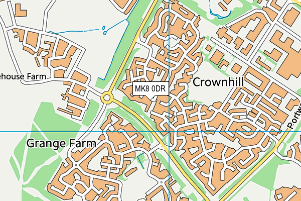 MK8 0DR map - OS VectorMap District (Ordnance Survey)