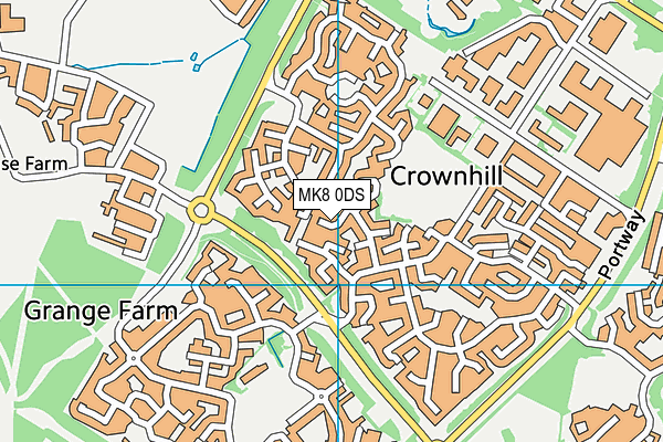 MK8 0DS map - OS VectorMap District (Ordnance Survey)