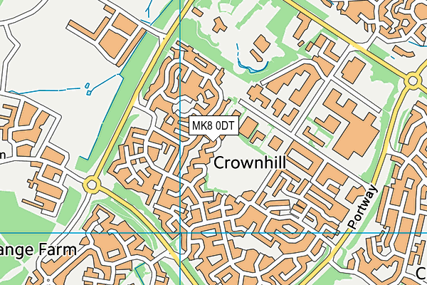 MK8 0DT map - OS VectorMap District (Ordnance Survey)