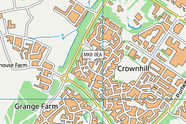 MK8 0EA map - OS VectorMap District (Ordnance Survey)