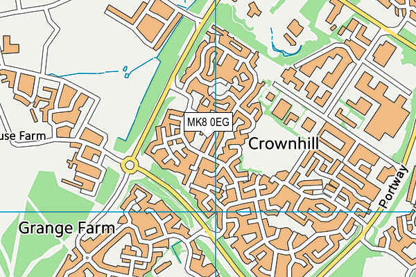 MK8 0EG map - OS VectorMap District (Ordnance Survey)