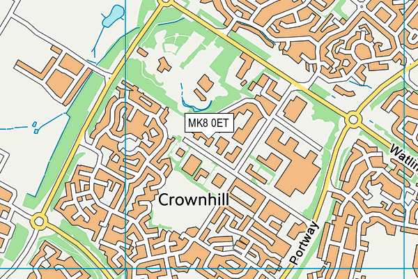 MK8 0ET map - OS VectorMap District (Ordnance Survey)