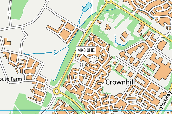 MK8 0HE map - OS VectorMap District (Ordnance Survey)