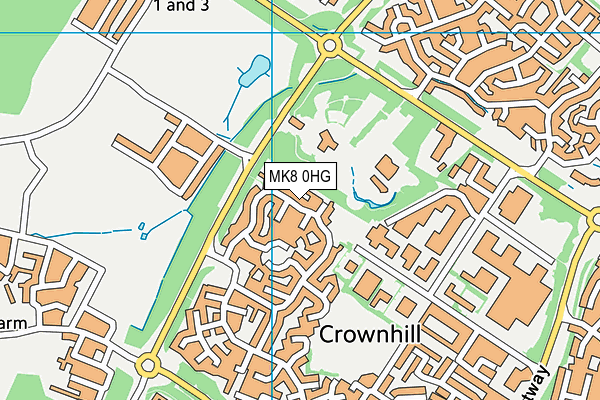 MK8 0HG map - OS VectorMap District (Ordnance Survey)