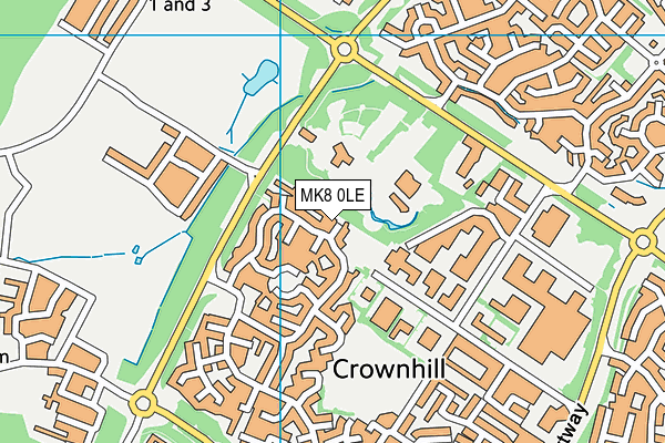 MK8 0LE map - OS VectorMap District (Ordnance Survey)